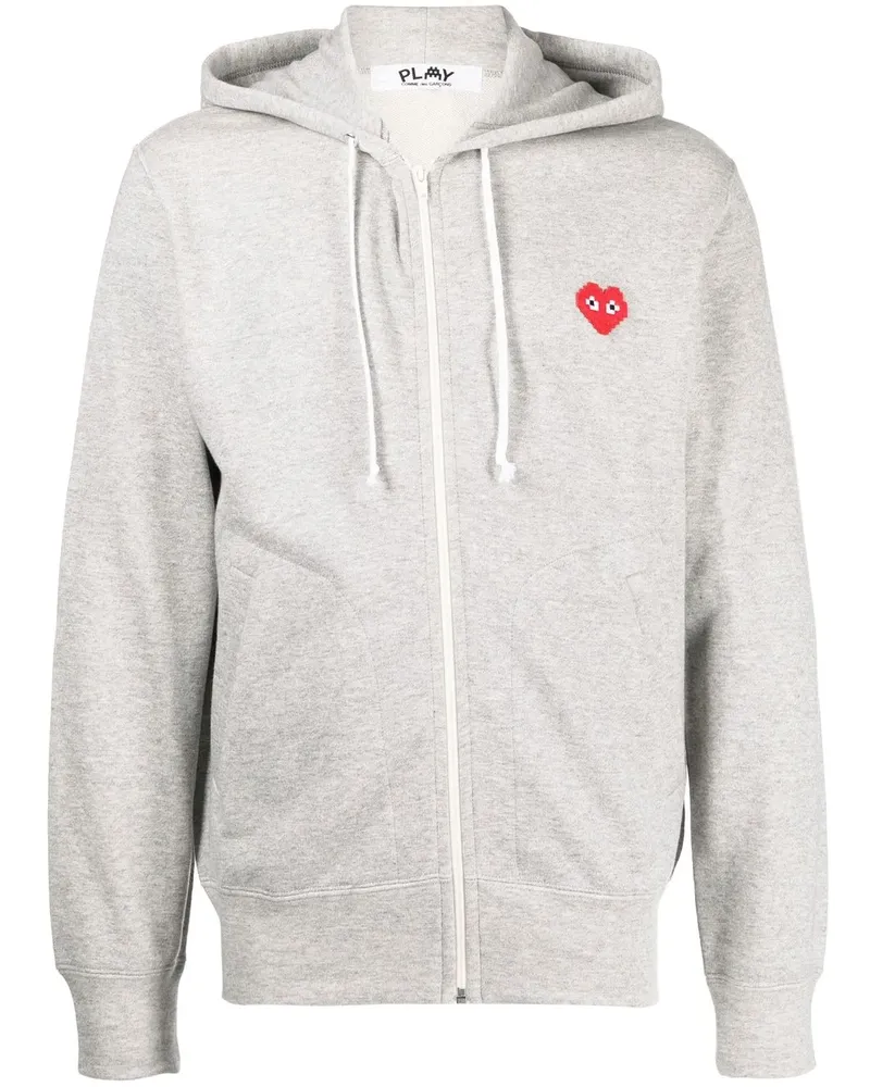 Comme des Garçons Kapuzenjacke mit Logo-Patch - Grau Grau