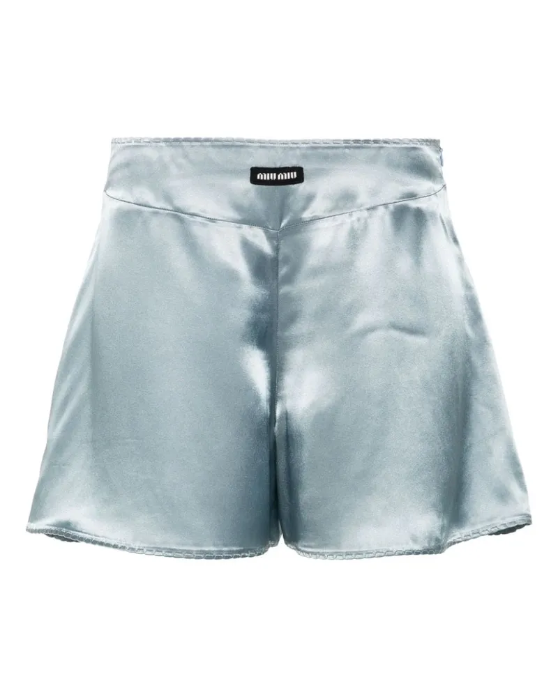 Miu Miu Pyjama-Shorts aus Satin - Blau Blau
