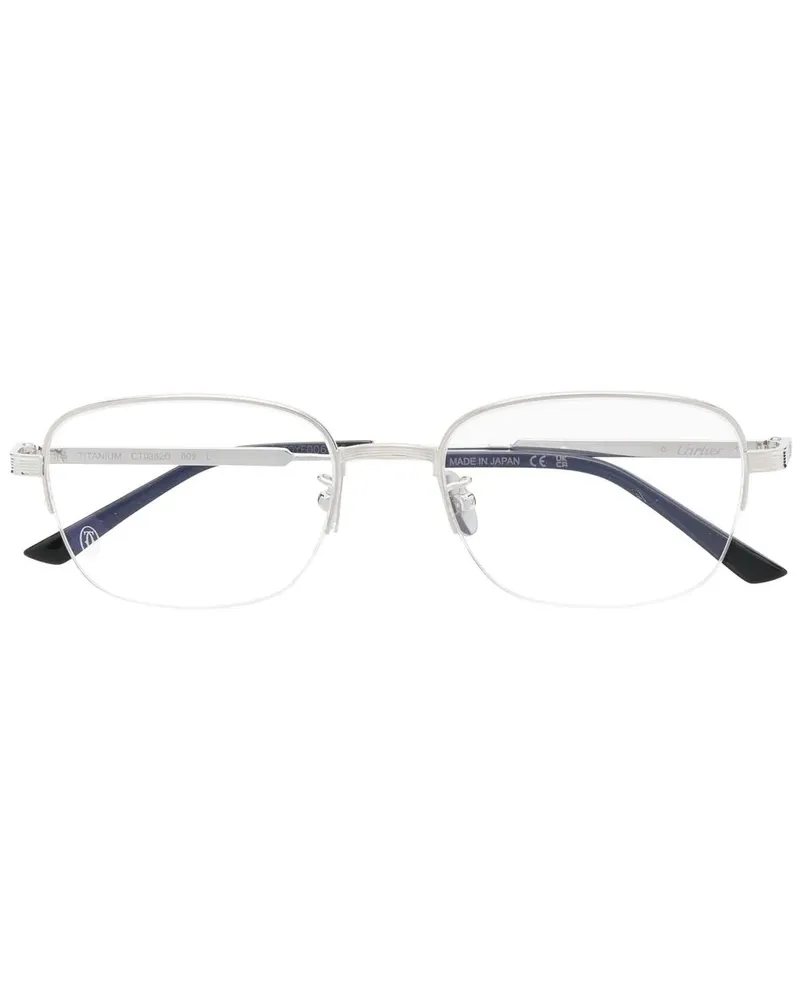 Cartier Brille mit eckigem Gestell - Silber Silber