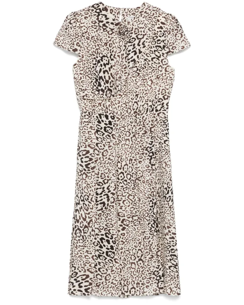 Alessandra Rich Midikleid mit Leoparden-Print - Nude Nude