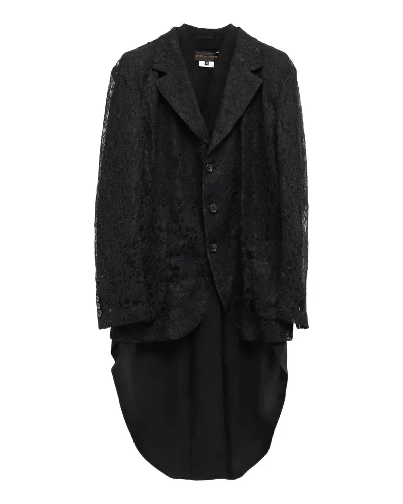Comme des Garçons Zweilagiger Blazer aus Spitze - Schwarz Schwarz