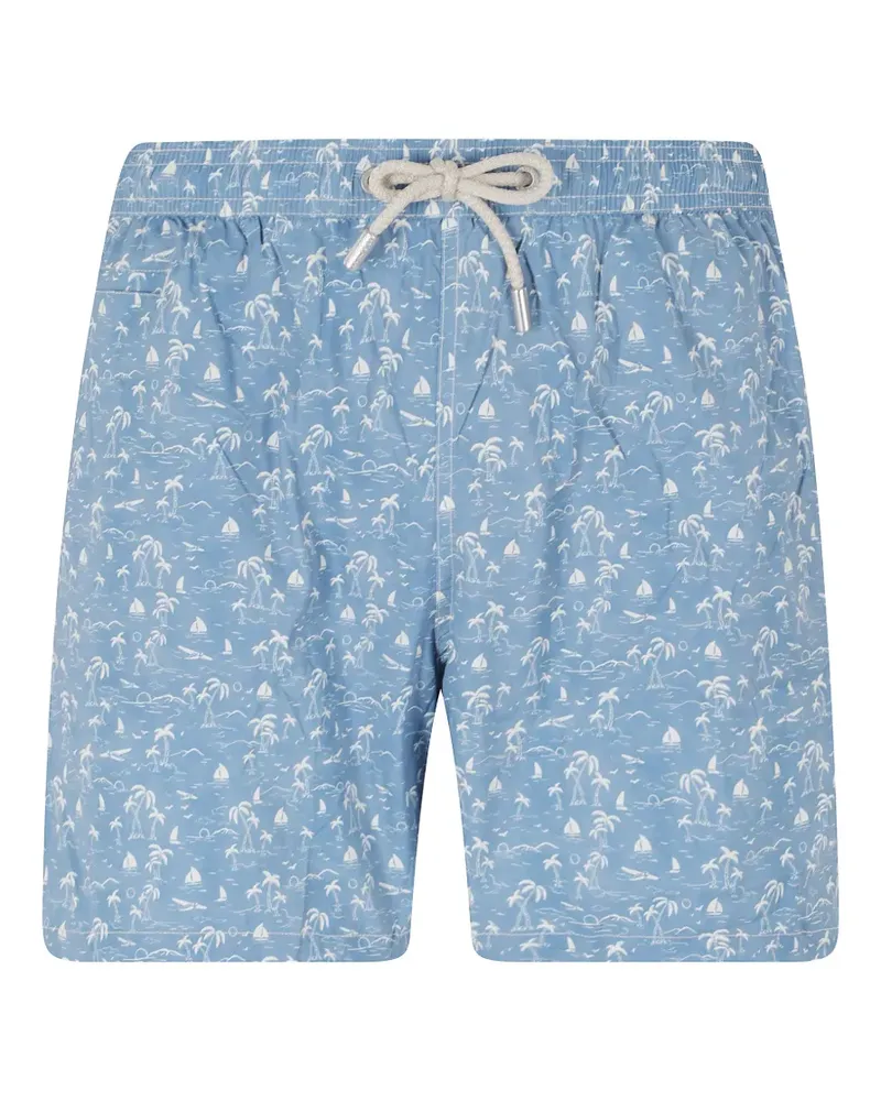 MC2 Saint Barth Lighting Micro toile-print swim shorts - Blau Blau