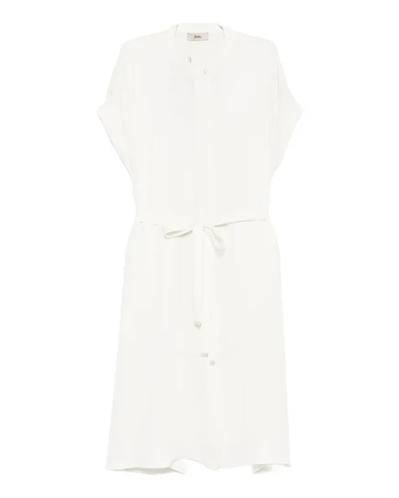 Herno band-collar short-sleeve midi dress - Weiß Weiß