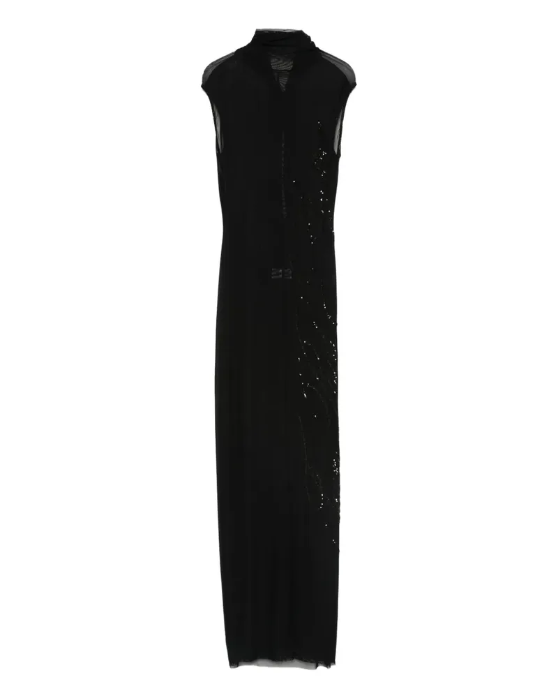 Jean Paul Gaultier Maxikleid mit Pailletten - Schwarz Schwarz