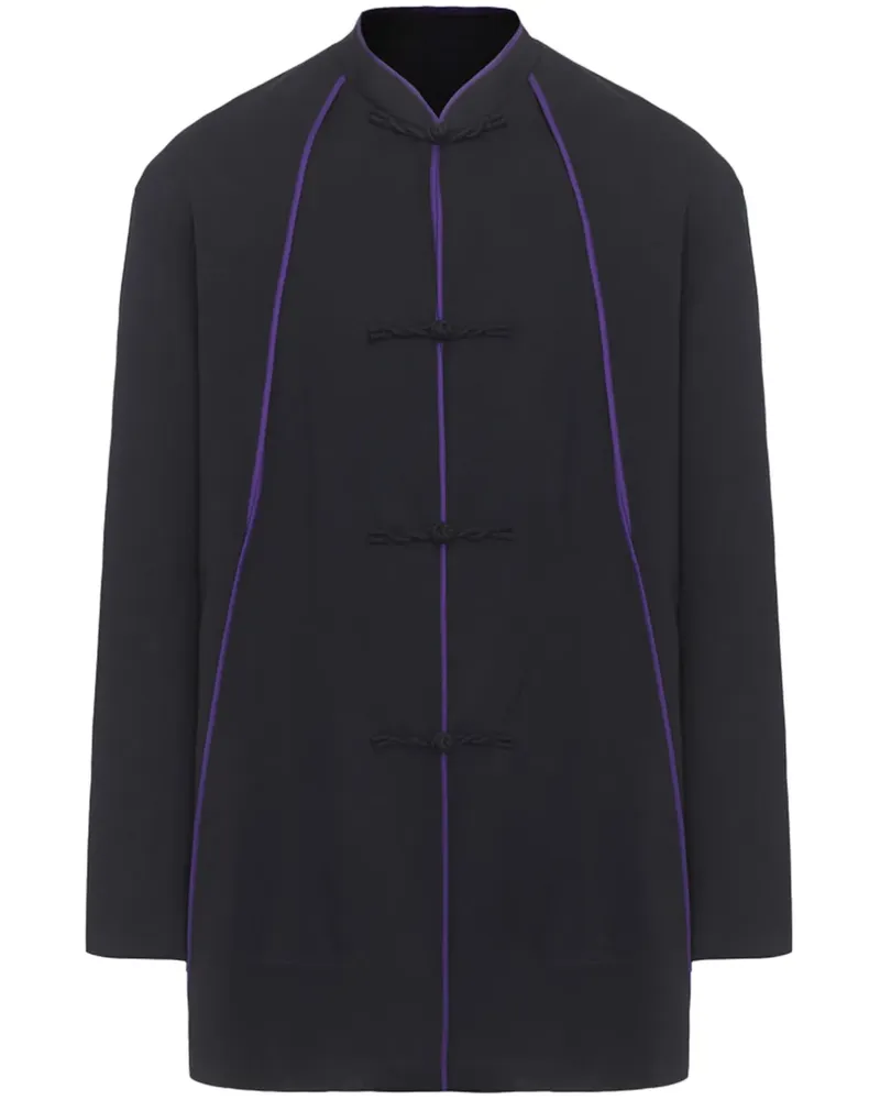 Shanghai Tang Tang Jacke mit Paspeln - Blau Blau