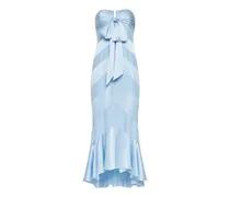 Schulterfreies Kleid mit Schleife - Blau