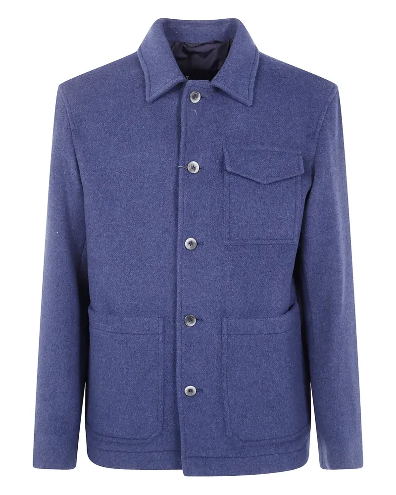 Herno Hemdjacke mit aufgesetzten Taschen - Blau Blau