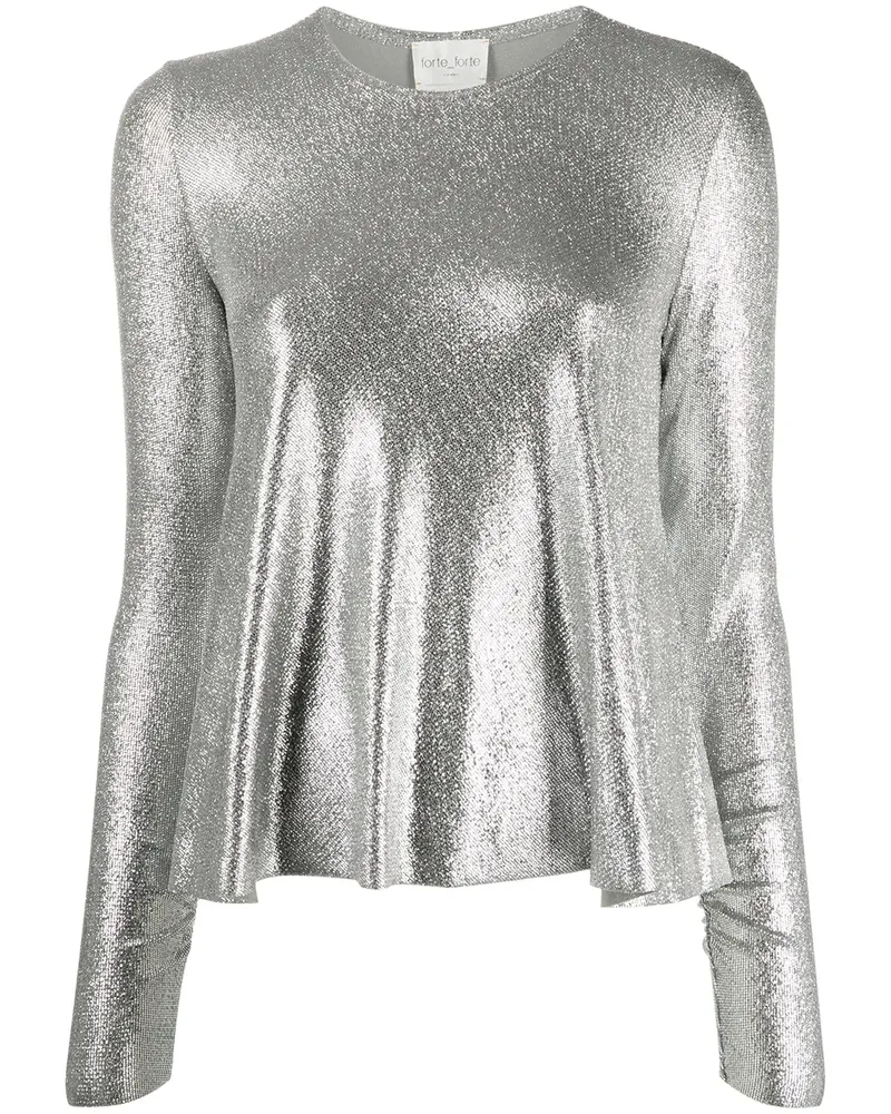 forte_forte Pullover im Metallic-Look - Grau Grau