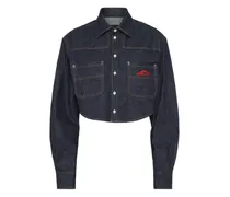 Jeanshemd im Cropped-Design - Blau