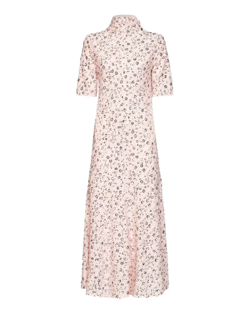 Paco Rabanne Midikleid mit Blumen-Stickerei - Rosa Rosa