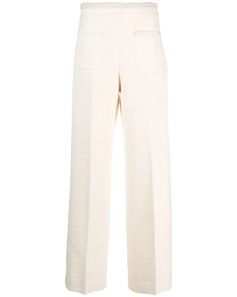 Sandro Tweed-Hose mit Perlen - Nude Nude