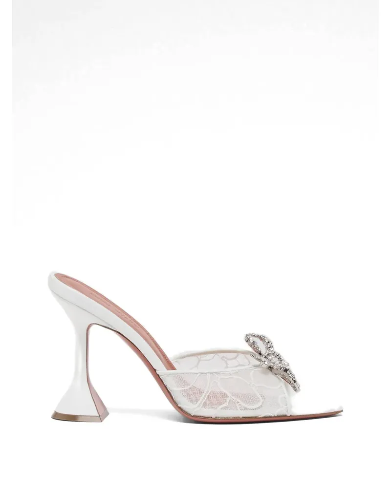 Amina Muaddi Rosie crystal-bow lace shoes - Weiß Weiß