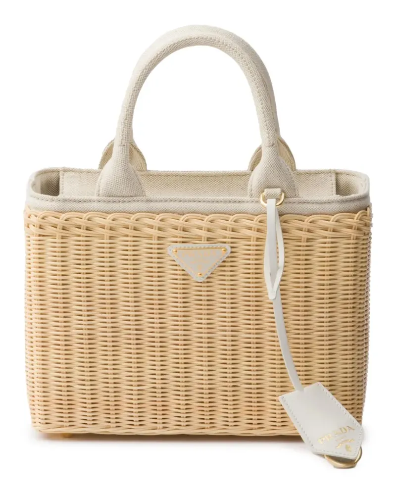 Prada Mittelgroßer Shopper mit Triangel-Logo - Nude Nude