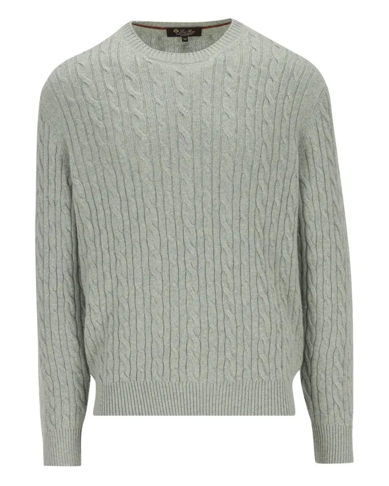 Loro Piana Treccia Pullover mit Zopfmuster - Grün Grün