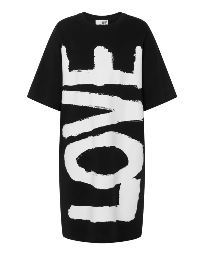 Moschino Kleid aus Baumwolljersey mit Print - Schwarz Schwarz