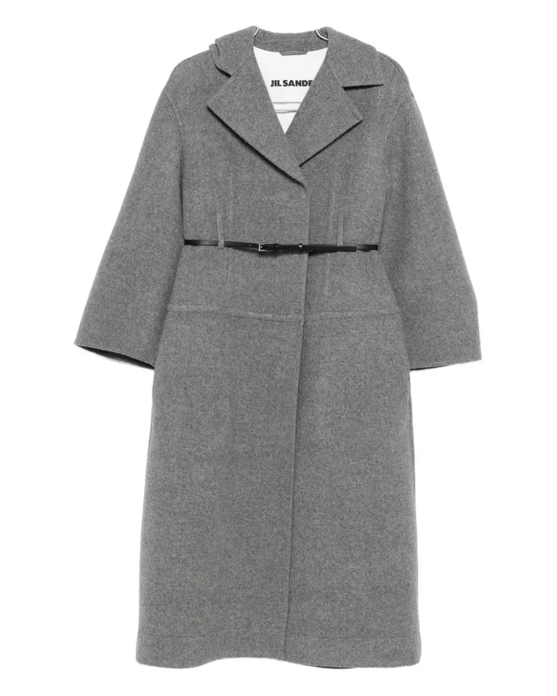 Jil Sander Mantel mit Gürtel - Grau Grau