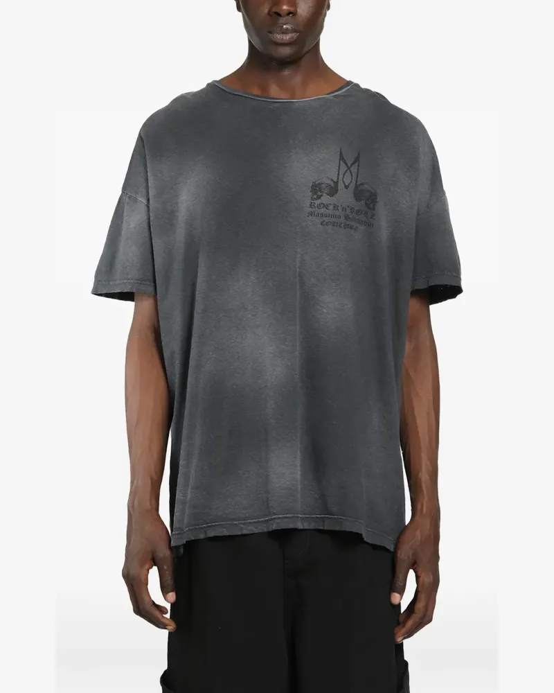 Massimo Sabbadin Ausgeblichenes T-Shirt mit Print - Grau Grau