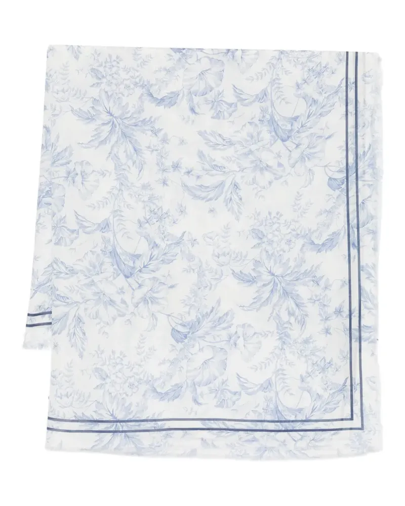 Maje Schal mit Blumen-Muster - Weiß Weiß