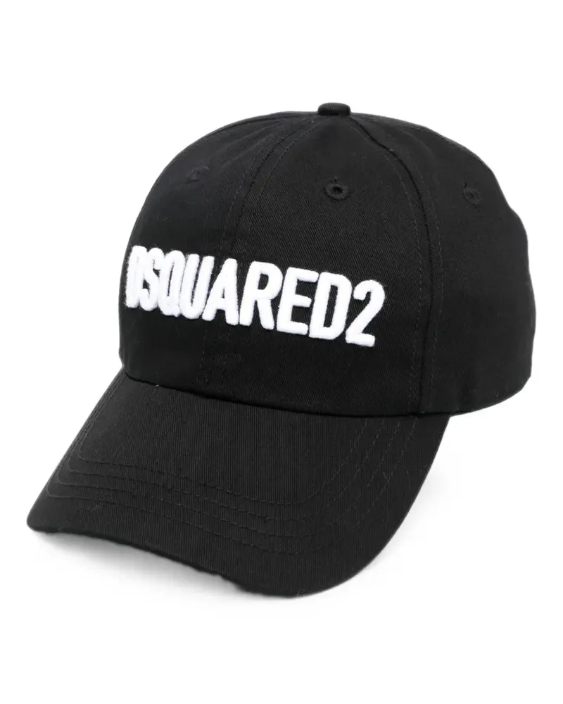 Dsquared2 logo-embroidered baseball cap - Schwarz Schwarz