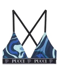 Emilio Pucci 3er-Set BHs mit Logo-Print Blau