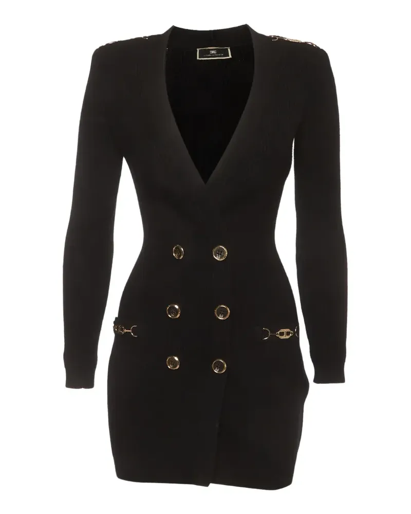 Elisabetta Franchi Doppelreihiges Kleid - Schwarz Schwarz