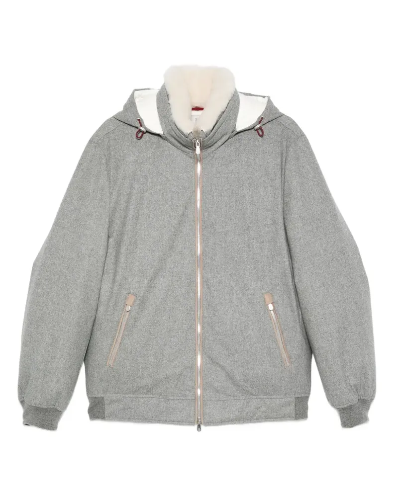 Brunello Cucinelli Kapuzenjacke mit Reißverschluss - Grau Grau