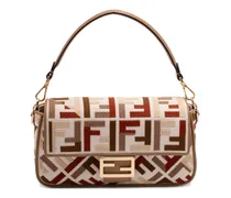 Mittelgroße Baguette Schultertasche mit FF - Nude