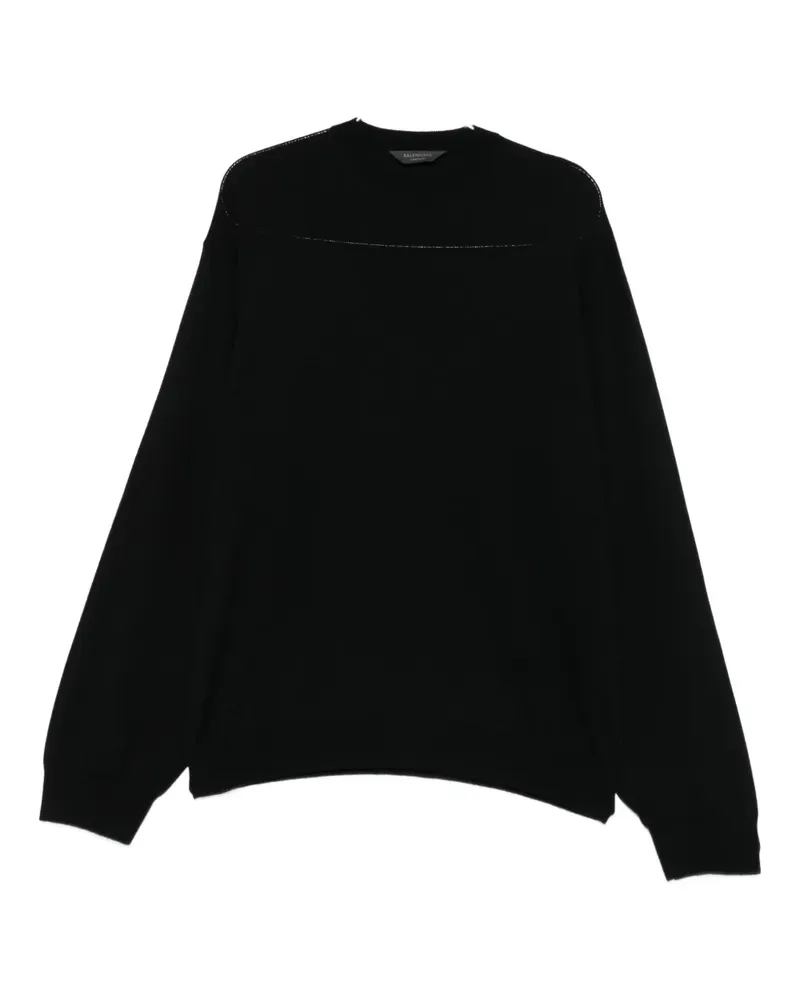 Balenciaga round-neck panelled sweater - Schwarz Schwarz