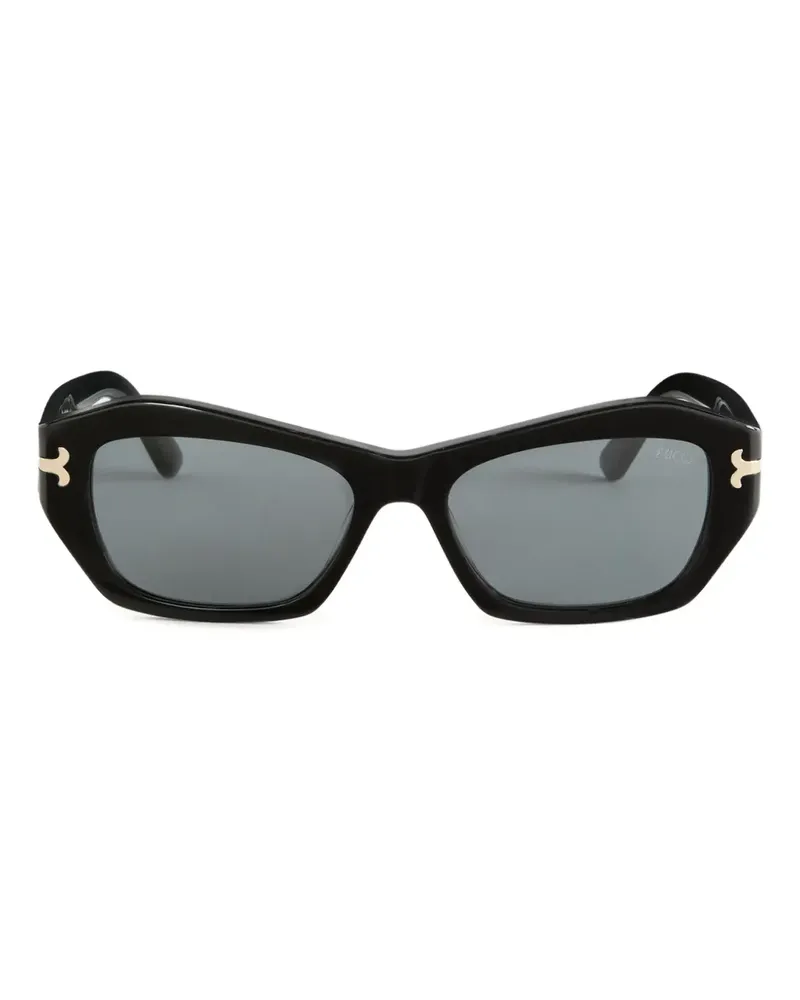 Emilio Pucci Geometrische Sonnenbrille mit goldfarbenem Detail - Schwarz Schwarz