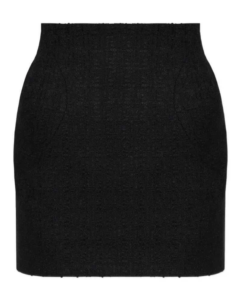 Alexander McQueen padded-hip tweed mini skirt - Schwarz Schwarz