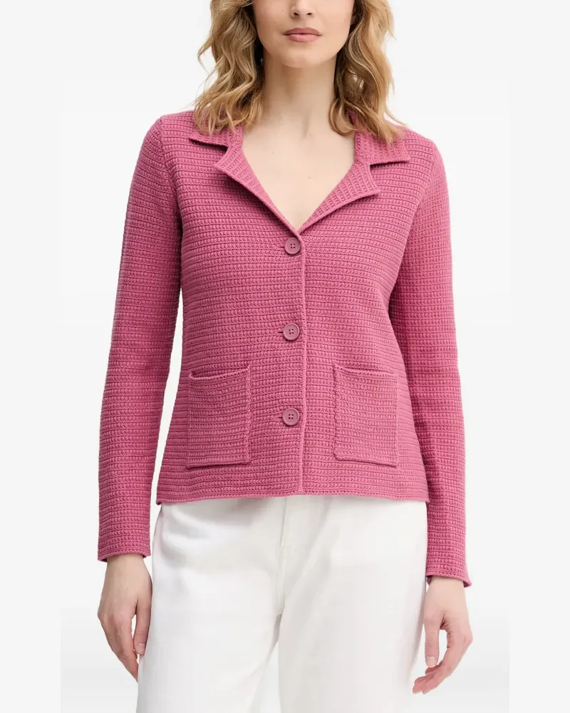 Benetton textured button-up cardigan - Rosa Rosa