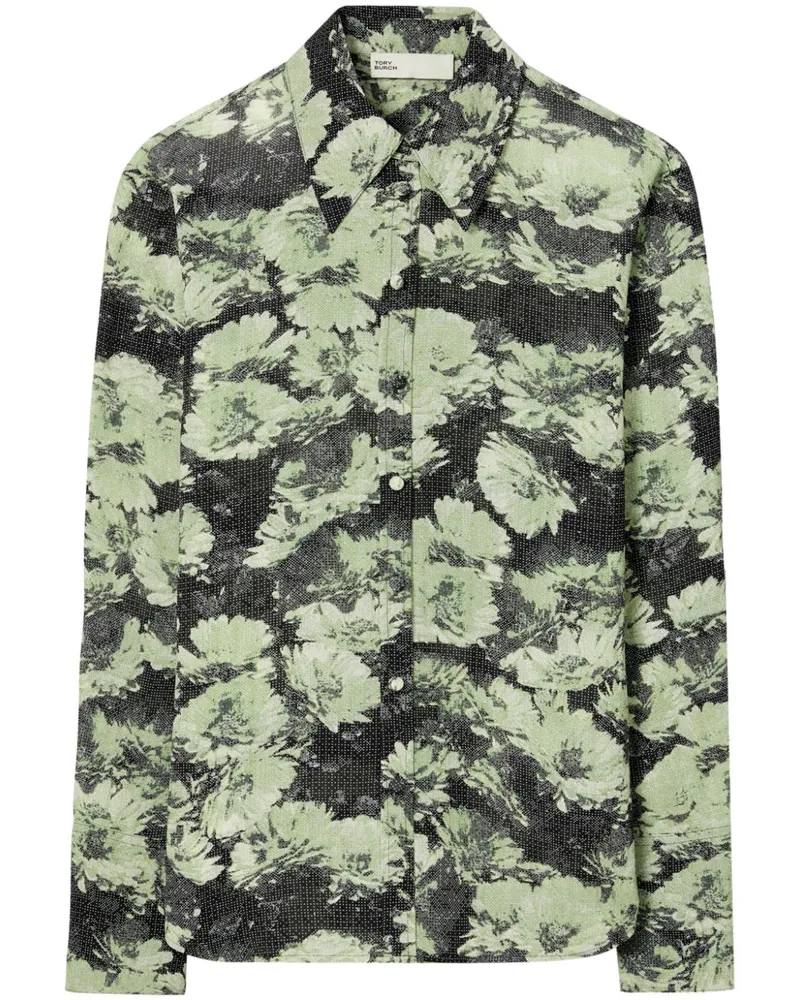 Tory Burch Hemd mit Print - Grün Grün