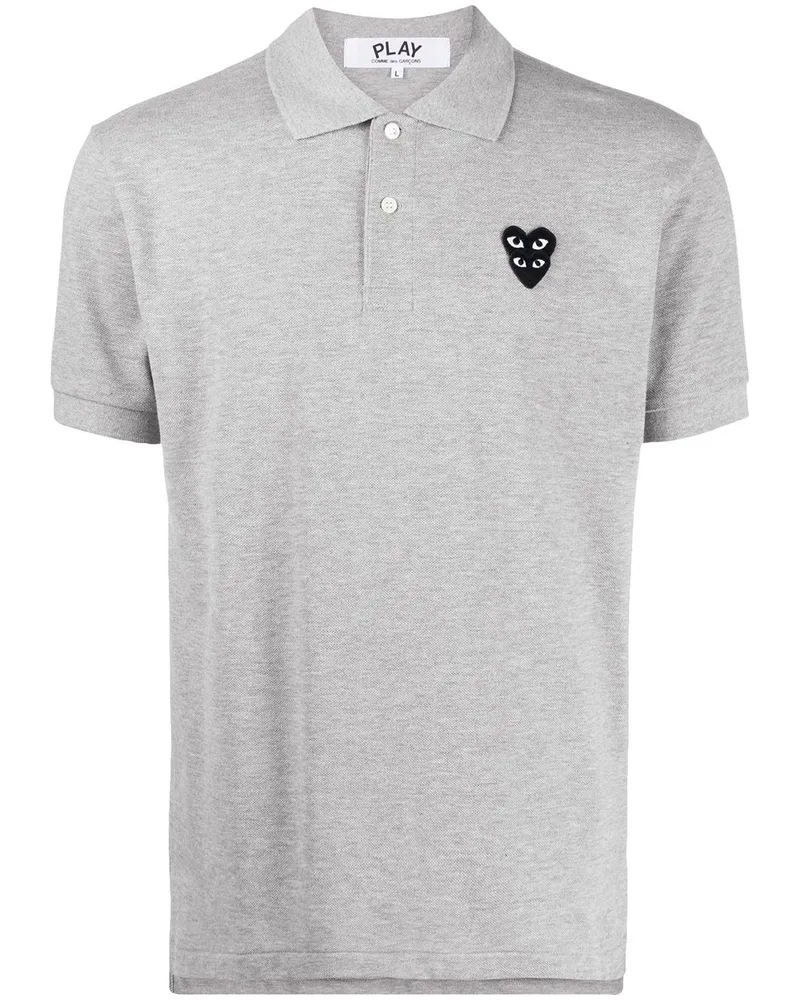 Comme des Garçons Poloshirt mit Herzen Grau