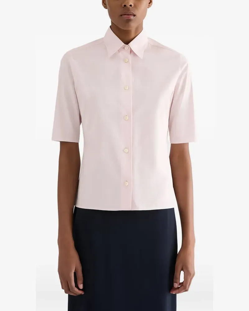 Jil Sander Popeline-Hemd mit Logo-Stickerei - Rosa Rosa
