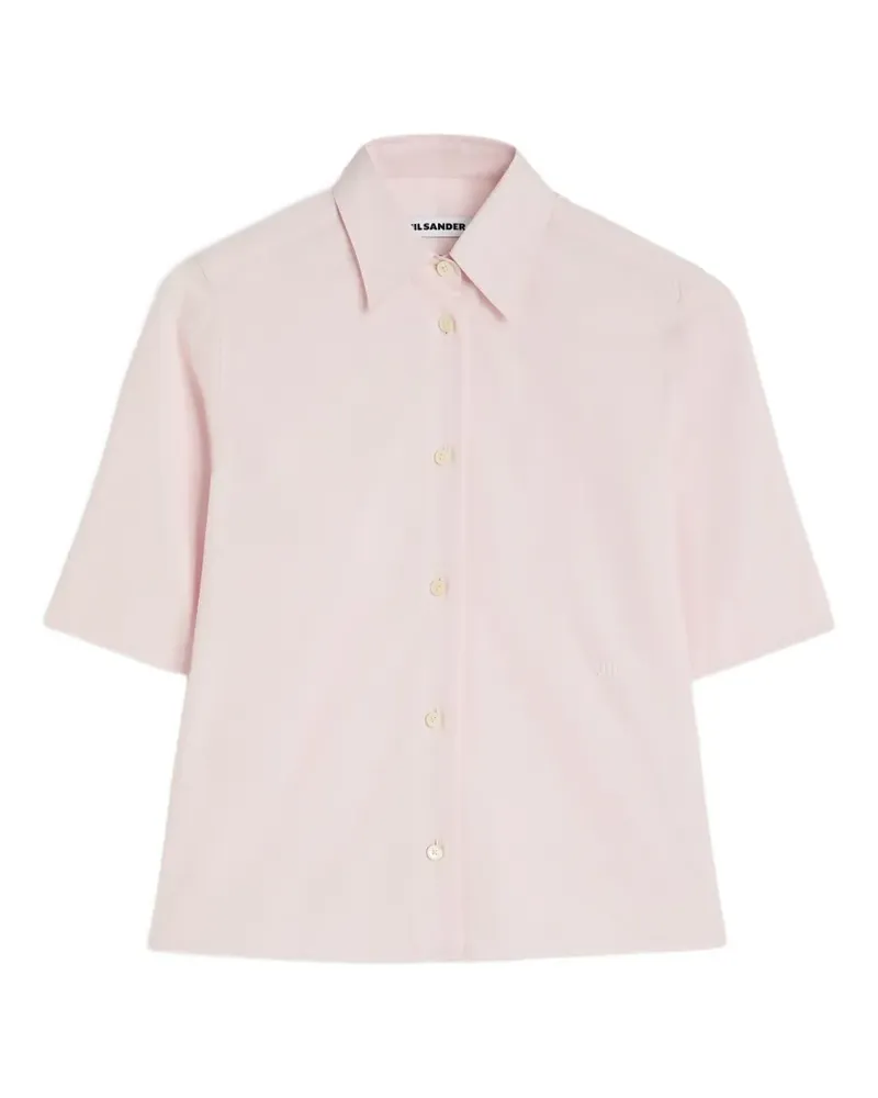Jil Sander Popeline-Hemd mit Logo-Stickerei - Rosa Rosa
