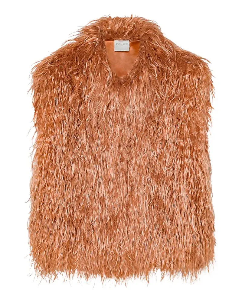 forte_forte Ärmellose Jacke mit Shaggy-Struktur - Orange Orange