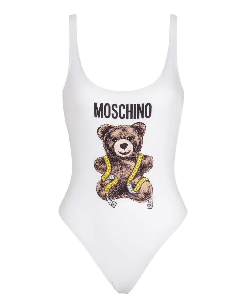 Moschino Teddy Bear logo swimsuit - Weiß Weiß