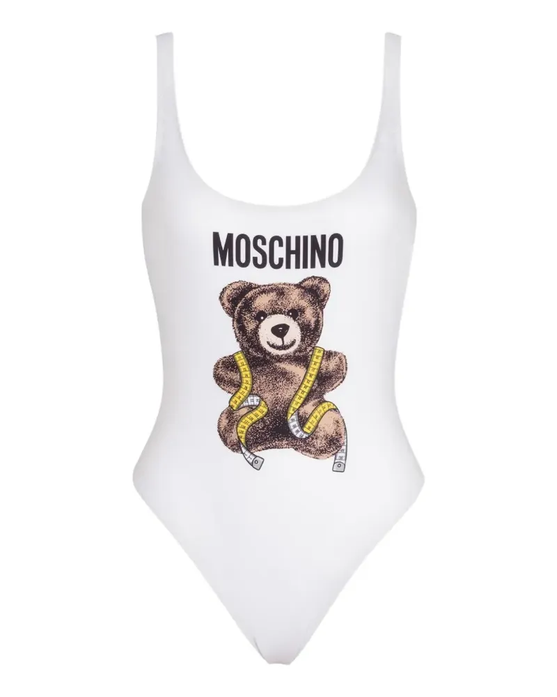 Moschino Badeanzug mit Teddy Bear Logo - Weiß Weiß