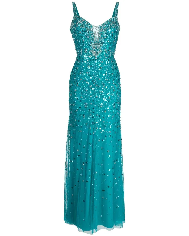 Jenny Packham Alana Abendkleid mit Pailletten Blau