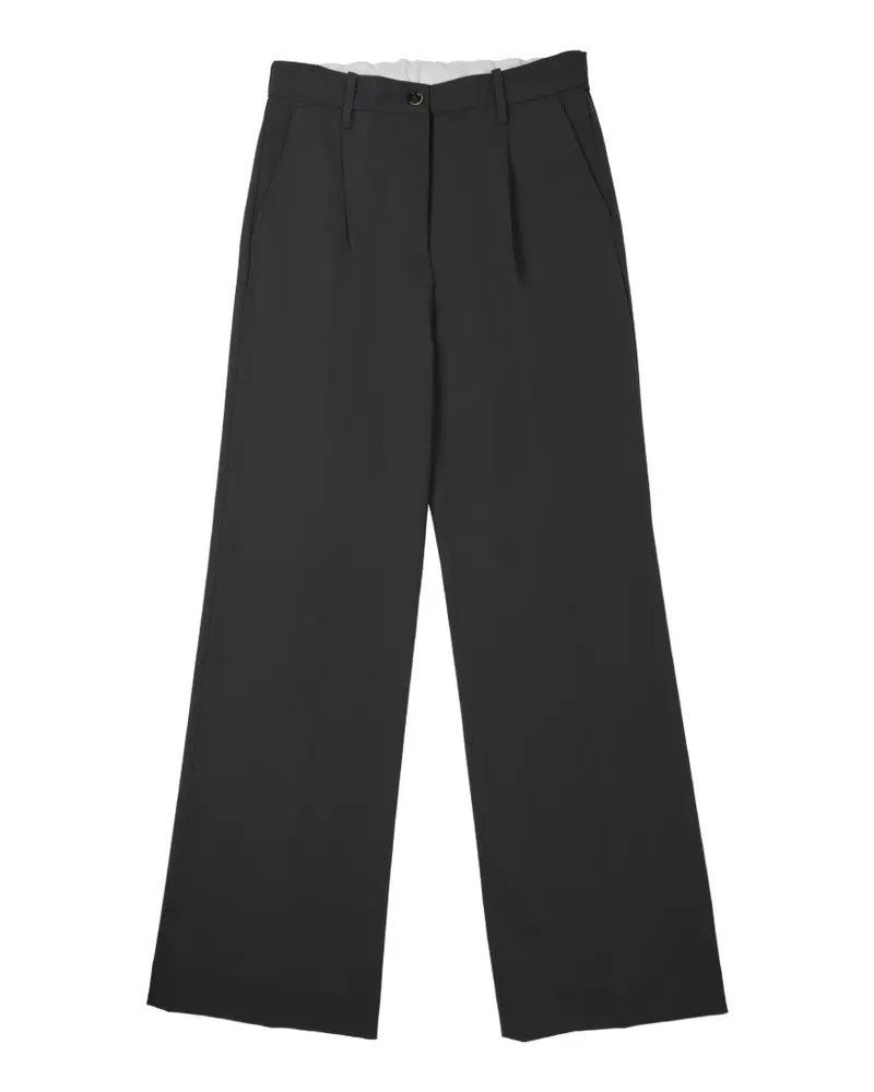 nine:inthe:morning pleated straight-leg trousers - Schwarz Schwarz