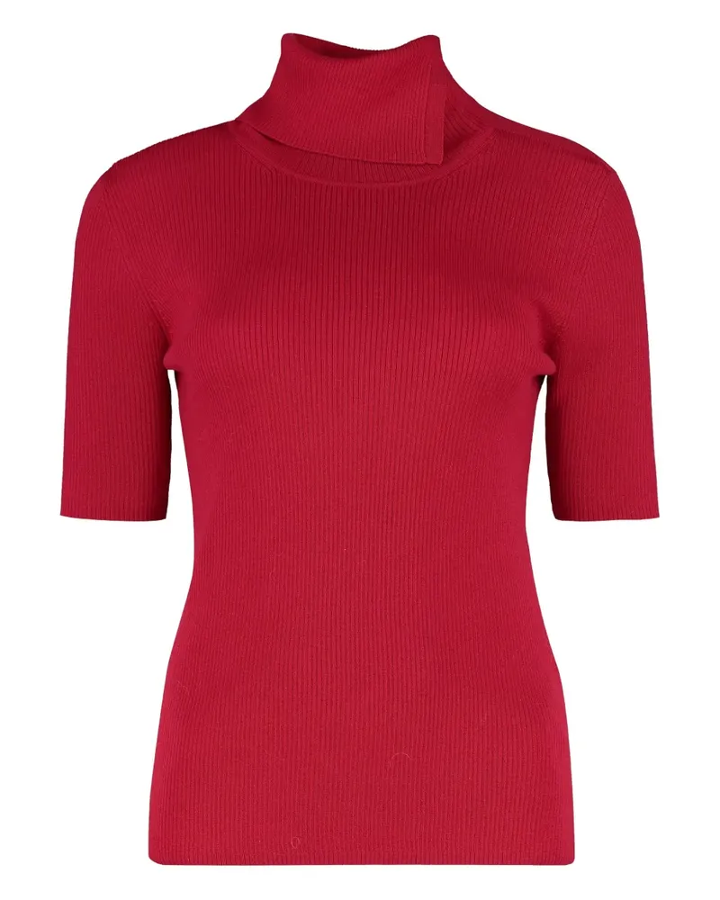 P.A.R.O.S.H. Gerippter Rollkragenpullover - Rot Rot