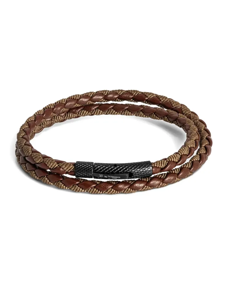Tateossian Chelsea braided double-wrap bracelet - Schwarz Schwarz
