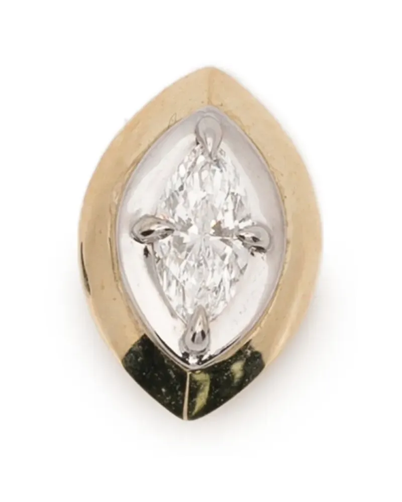 Rainbow K stud diamond earring - Gold Gold