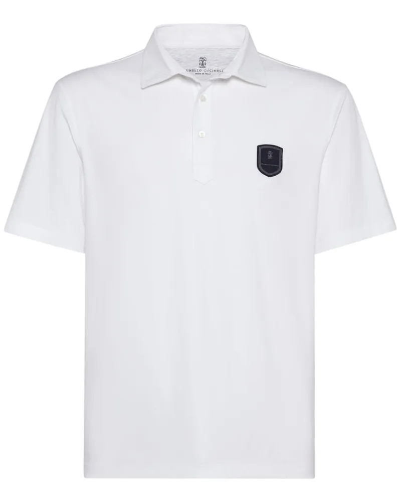 Brunello Cucinelli Poloshirt mit Patch - Weiß Weiß
