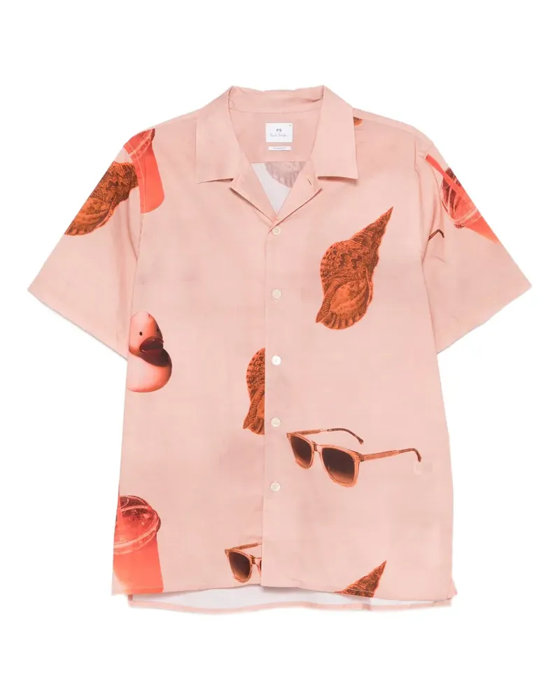 Paul Smith Hemd mit Print - Orange Orange