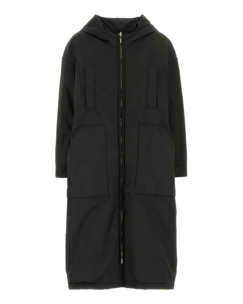 Max Mara Langer, wendbarer Parka mit Wattierung aus Radzmir und wasserabweisendem Canvas in Khaki - Schwarz Schwarz