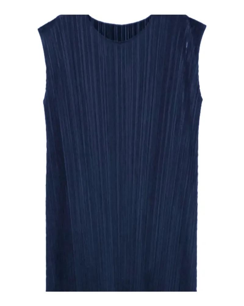 Issey Miyake Ärmelloses Midikleid mit Falten - Blau Blau