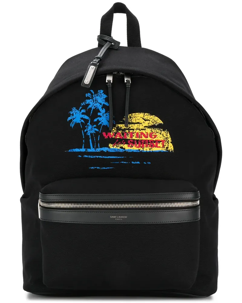 Saint Laurent City Waiting For Sunset' Rucksack - Schwarz Schwarz