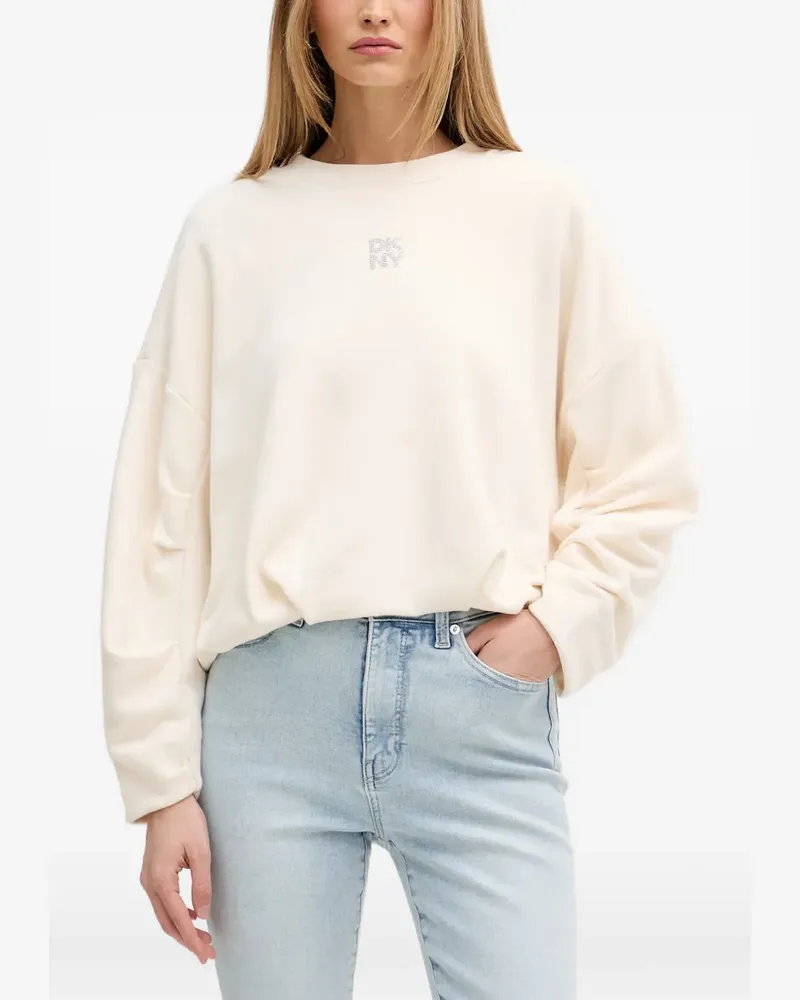 DKNY rhinestone-logo sweater - Nude Nude