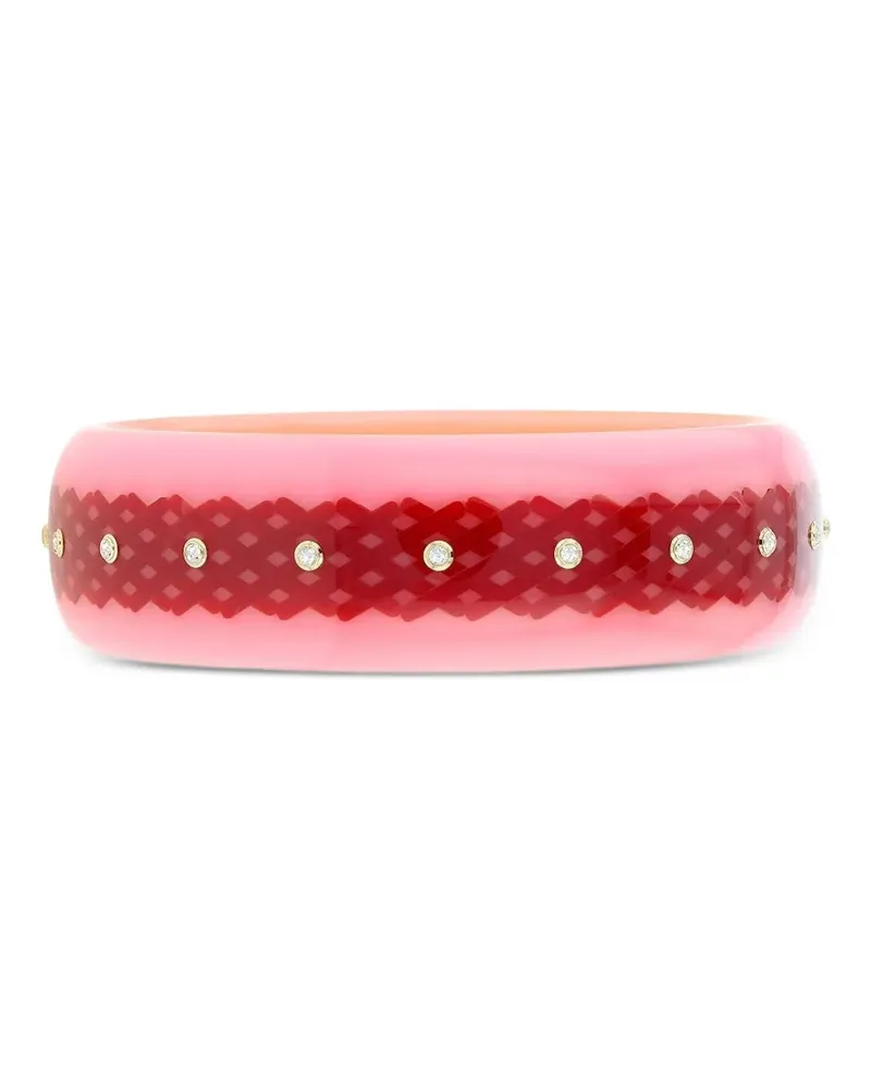 Mark Davis 18kt Gelbgoldarmband mit Topas und Bakelit - Rosa Rosa